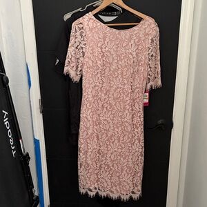Vince Camuto Dusty Rose Lace Midi Dress